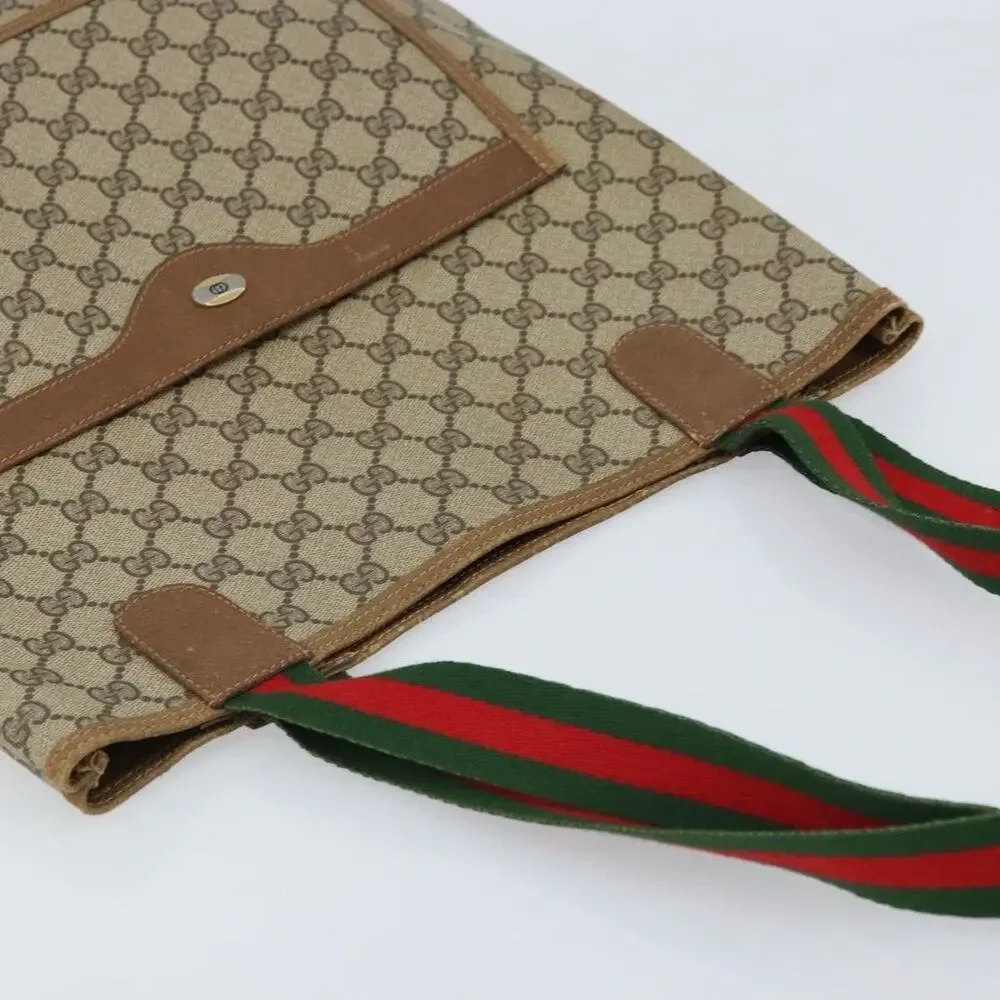 Gucci GG Supreme Web Tote Bag Beige